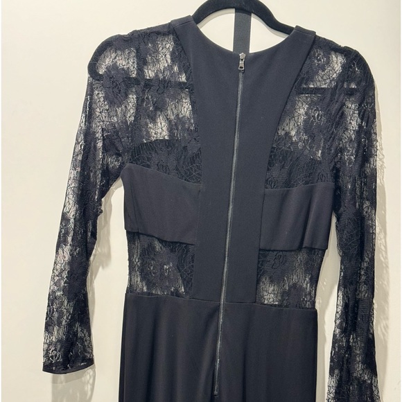 ABS by Allen Schwartz long black dress with lace  new with tags size S - Picture 3 of 4